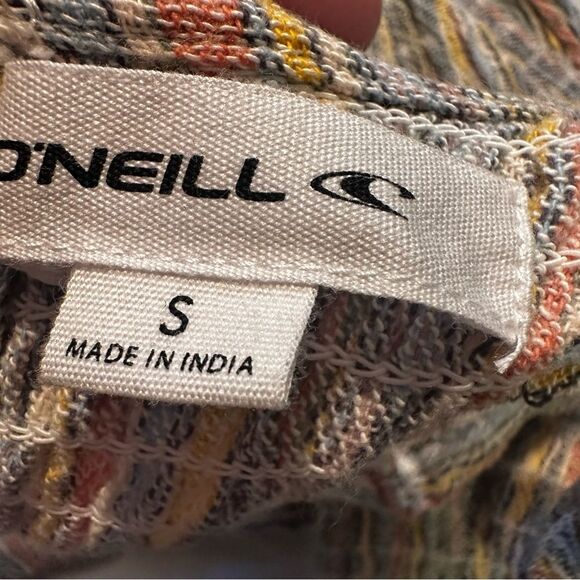 O’Neill dellora Stripe smocked high neck wide leg Jumpsuit size small - Picture 6 of 6